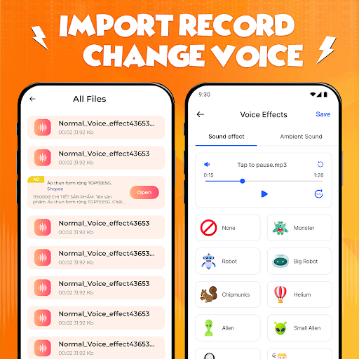 Voice Changer & Sound Effects screenshot
