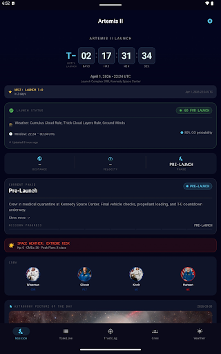 Artemis II Tracker screenshot