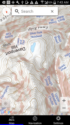 Wasatch Backcountry Skiing Map screenshot