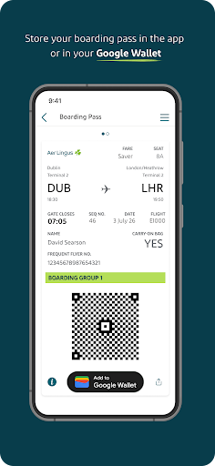 Aer Lingus App screenshot