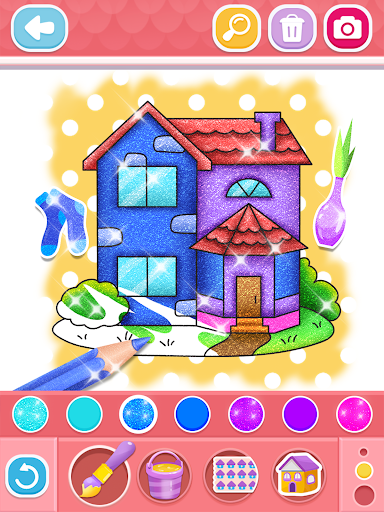 Glitter House coloring for kid screenshot