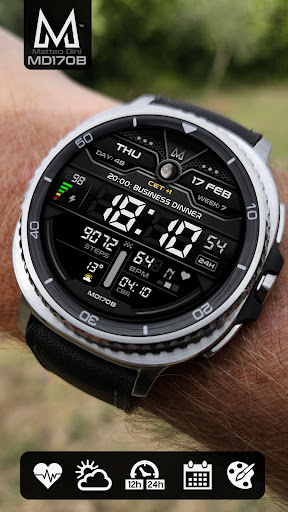 MD170B Digital watch face screenshot