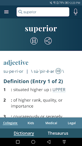 Dictionary - Merriam-Webster screenshot
