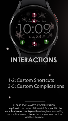 Snowflake rose gold watch face screenshot