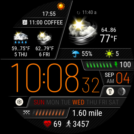 Weather watch face W6.5 screenshot