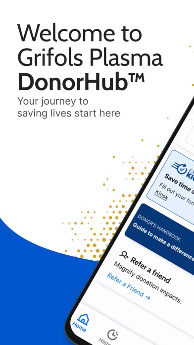 Grifols Plasma Donor Hub screenshot