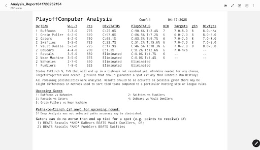 PlayoffComputer screenshot