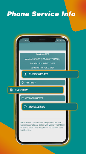 Services Update Info screenshot