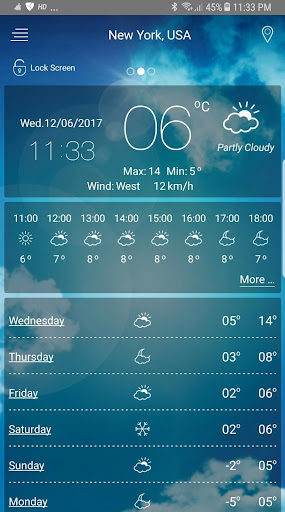 Weather app screenshot