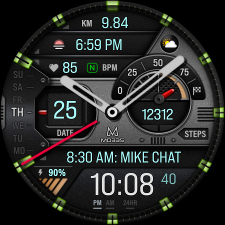MD335 Hybrid watch face screenshot
