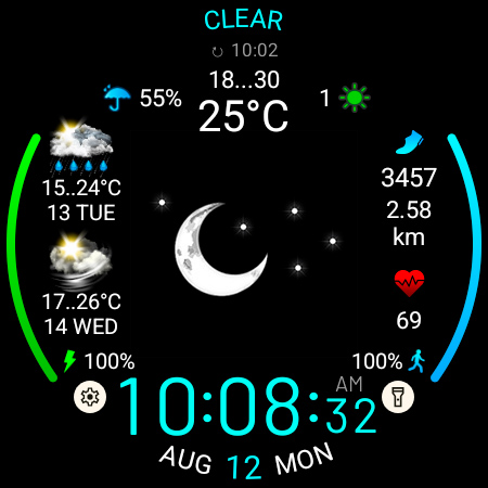 Weather watch face W5.5 screenshot