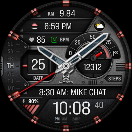 MD335 Hybrid watch face screenshot