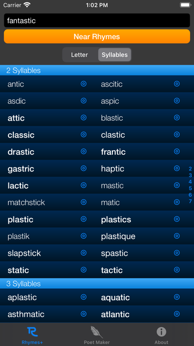 RhymeZone Rhyming Dictionary screenshot