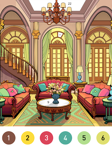 Interior Color by Number Book screenshot
