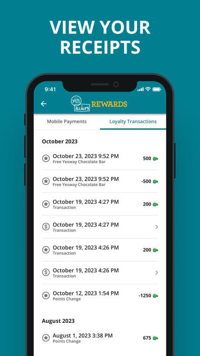 Yesway & Allsup’s Rewards screenshot