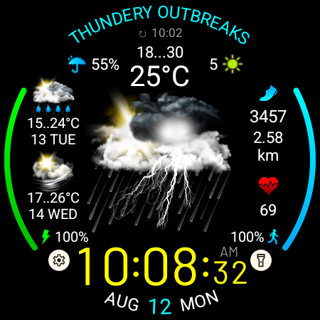 Weather watch face W5.5 screenshot