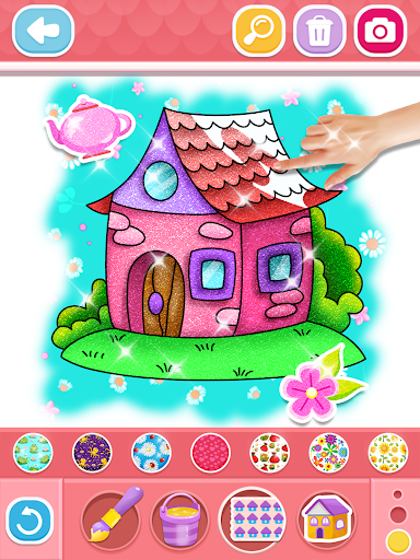 Glitter House coloring for kid screenshot
