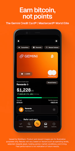 Gemini: Bitcoin Credit Card screenshot