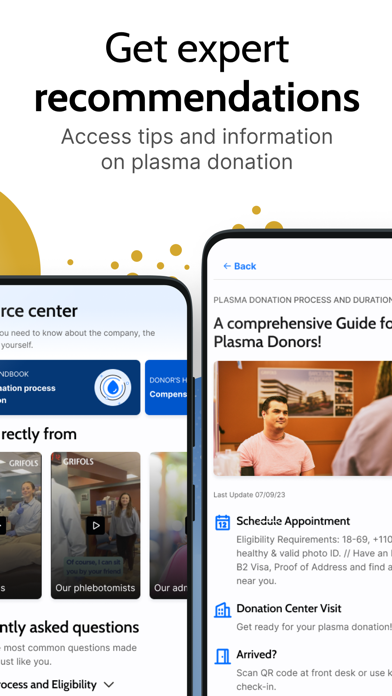 Grifols Plasma Donor Hub screenshot