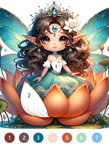 Fairytale Color by number game screenshot