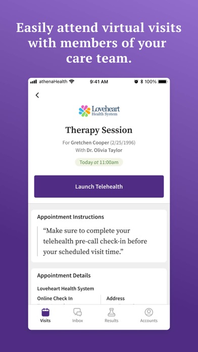 athenaPatient screenshot