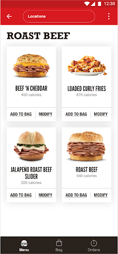 Arby's Fast Food Sandwiches screenshot