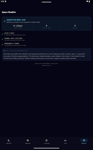 Artemis II Tracker screenshot