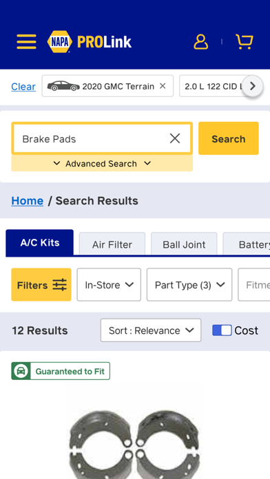 NAPA PROLink screenshot