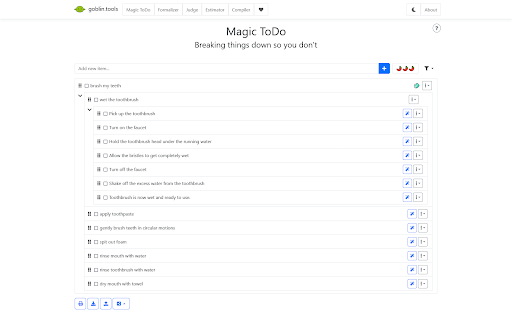 Goblin Tools screenshot