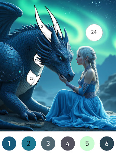 Fantasy Color By Number Game screenshot