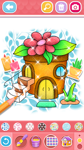 Glitter House coloring for kid screenshot