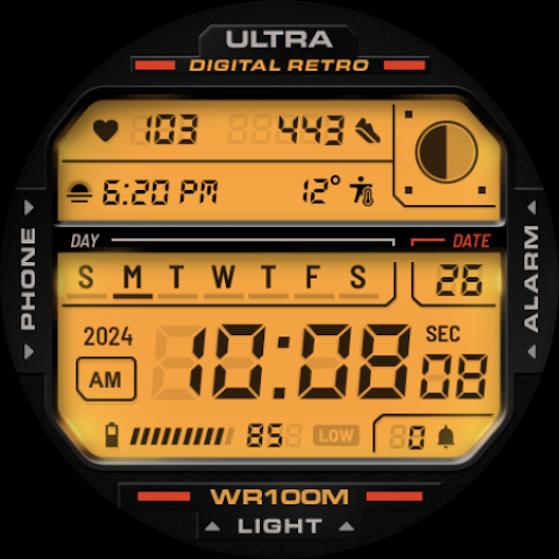 ULTRA Digital Retro watch face screenshot