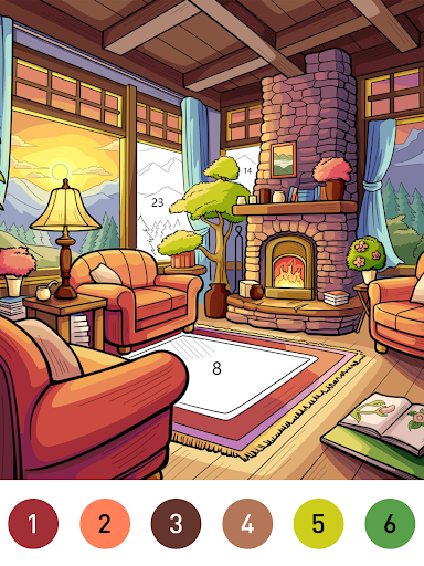 Interior Color by Number Book screenshot