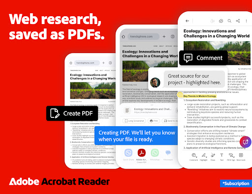 Adobe Acrobat Reader: Edit PDF screenshot