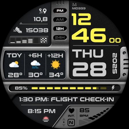 MD339 Digital watch face screenshot