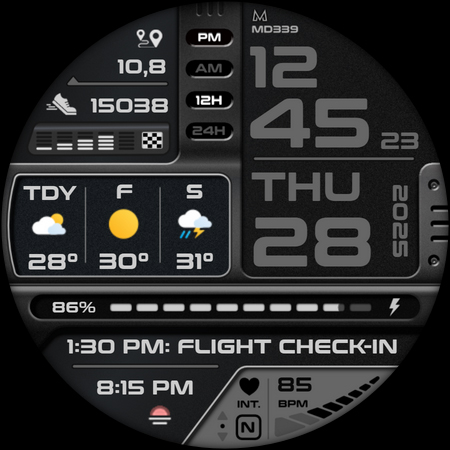 MD339 Digital watch face screenshot