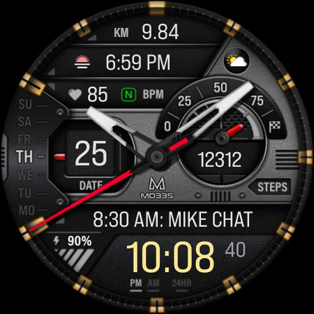 MD335 Hybrid watch face screenshot