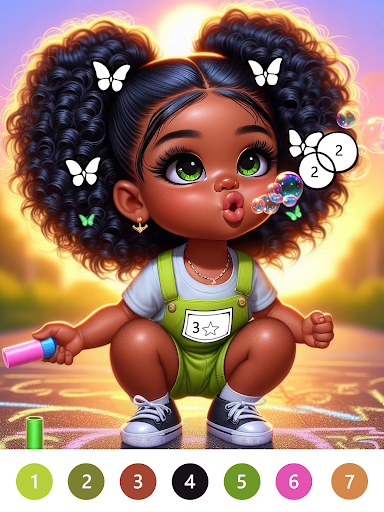 Black Color Paint By Number screenshot