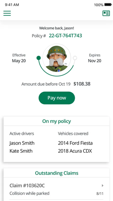 The General® Auto Insurance screenshot