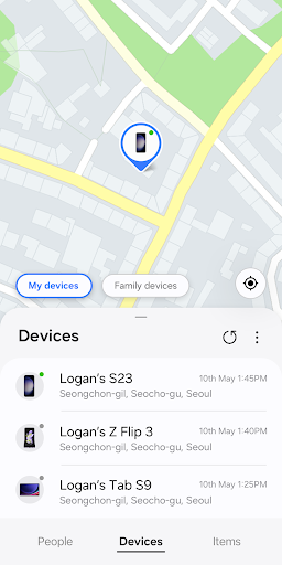 Samsung Find: Location Sharing screenshot