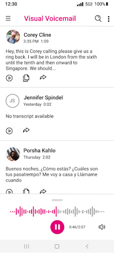 Visual Voicemail screenshot