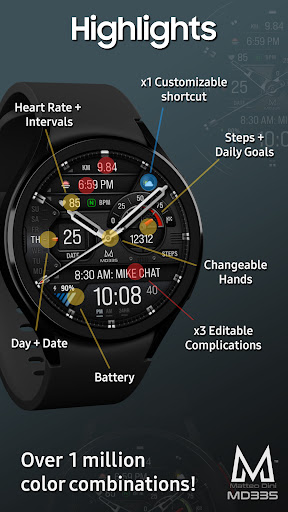 MD335 Hybrid watch face screenshot