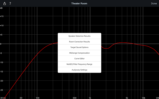 Audyssey MultEQ Editor app screenshot