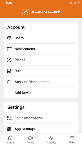 Alarm.com screenshot