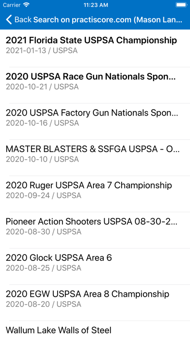 PractiScore Competitor screenshot