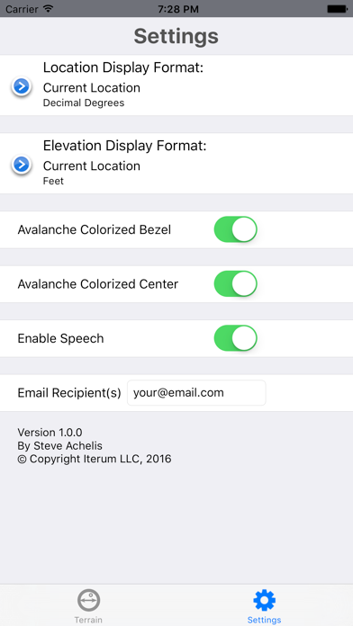 Avalanche Inclinometer screenshot