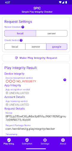 SPIC - Play Integrity Checker screenshot