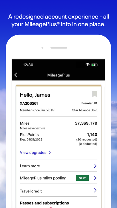 United Airlines screenshot