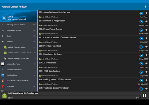 Nextcloud News screenshot