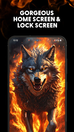 Fire Wallpaper Theme Lone Wolf screenshot